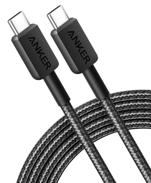 Дата кабель USB-C to USB-C 0.9m 322 Black Anker (A81F5G11)