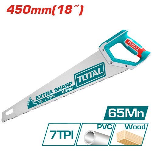 Ножівка по дереву TOTAL THT55450 7 зубів на дюйм, довжина 450мм.