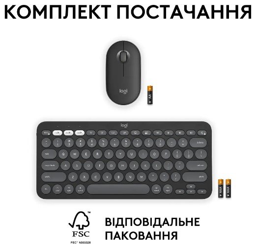 IT набір Logitech Pebble 2 Combo for Mac Tonal Graphite