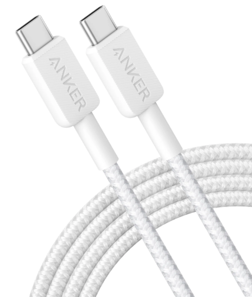 Кабель Anker 322 USB-C to USB-C – 0.9m Nylon White