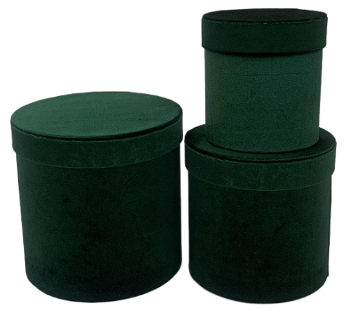 Подарункові коробки UFO W2907 Набір 3 шт VELVET GREEN круг.
