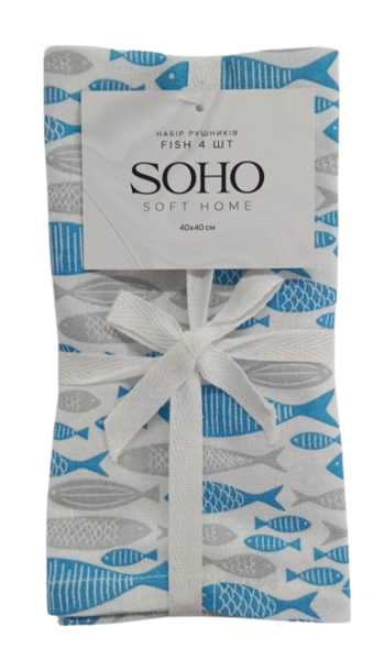 Набір рушників Soho 40×40см Fish 4 шт
