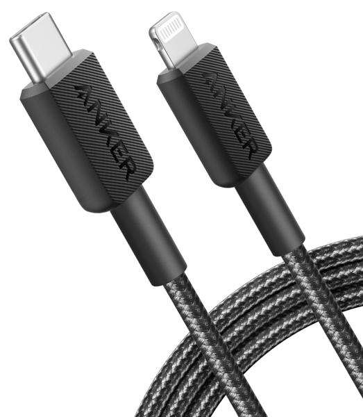 Кабель Anker 322 USB-C to Lightning – 1.8m Nylon Black