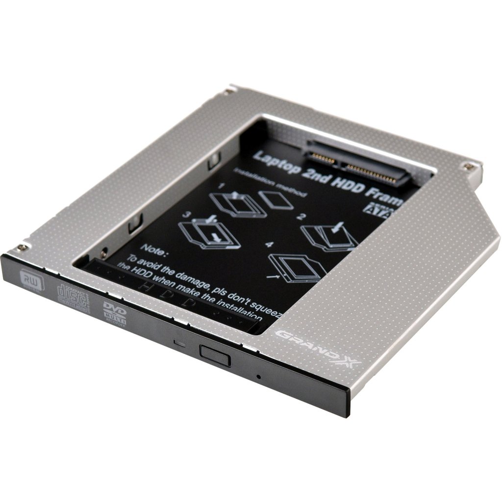 Фрейм-перехідник Grand-X HDD 2.5” to notebook 9.5 mm ODD SATA/mSATA (HDC-24)