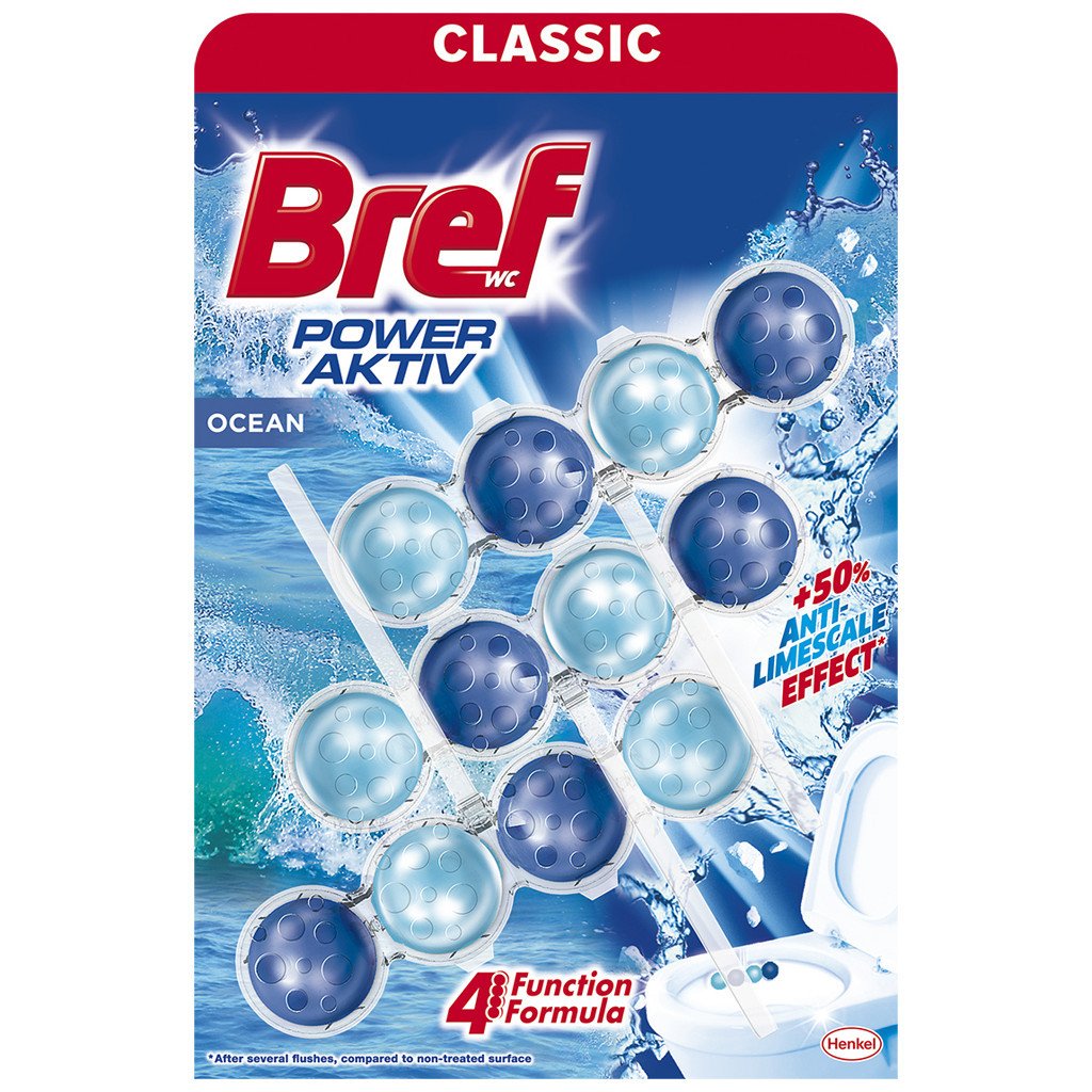 Туалетний блок Bref Сила Актив Океанська Свіжість 3×50 г (9000100753494/9000100753401)