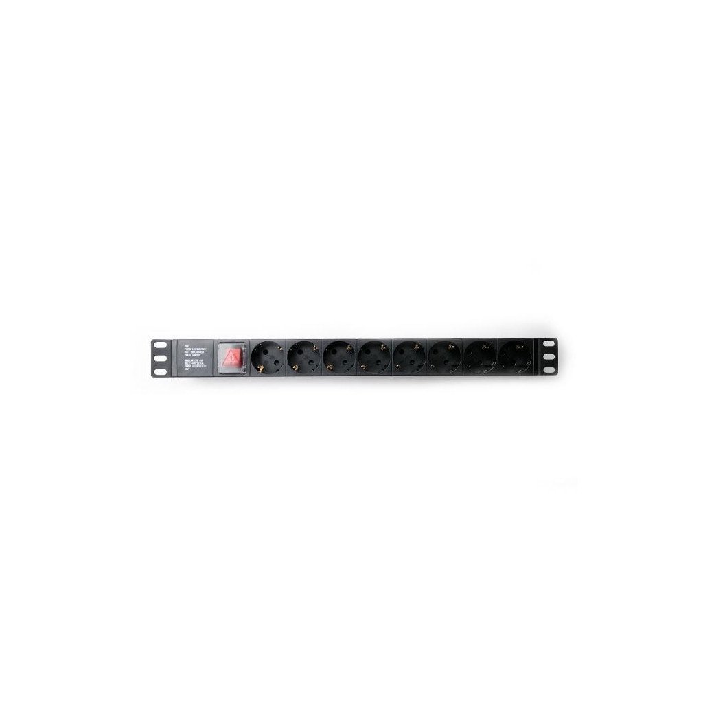 Силовий блок Eserver 19″ 8 розеток, выкл., алюм. корпус PDU 220В, 16А (WT-2261A-GER-8WAY-WO)
