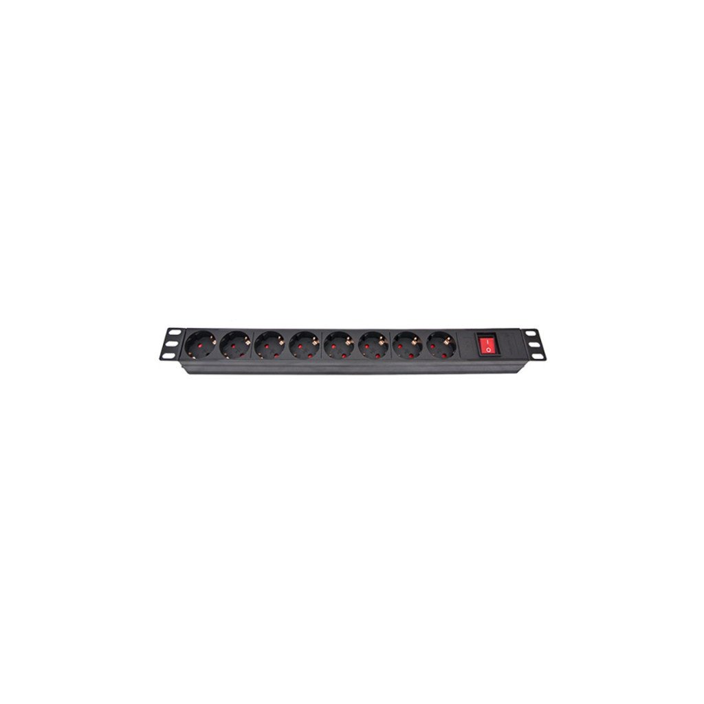 Силовий блок Eserver 19″ 8 розеток, выкл., алюм. корпус PDU 220В, 16А (WT-2261A-GER-8WAY-WO)