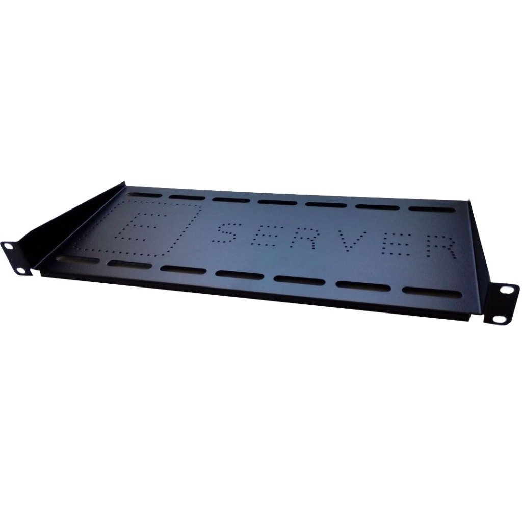 Полка 19″ Eserver 1U глуб. 300мм, цвет черный (PK-1U-300-B)