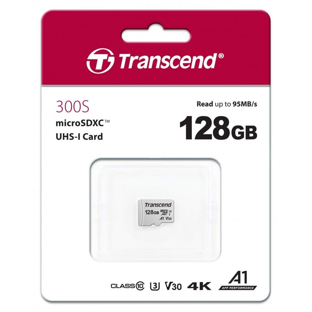 Карта пам’яті Transcend microSDHC 16GB UHS-I U3 V30 (TS128GUSD300S)
