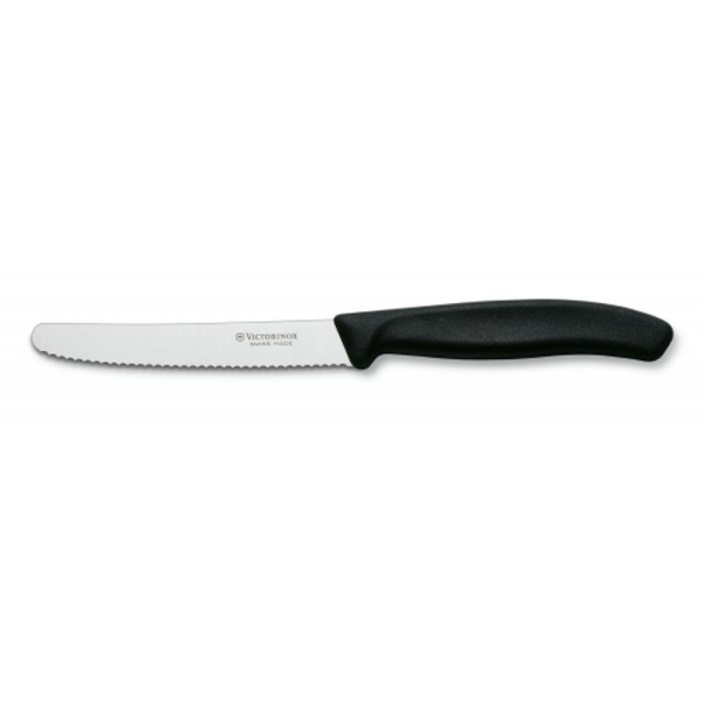 Кухонний ніж Victorinox SwissClassic для овощей 11 см, волнистое лезвие, черный (6.7833)