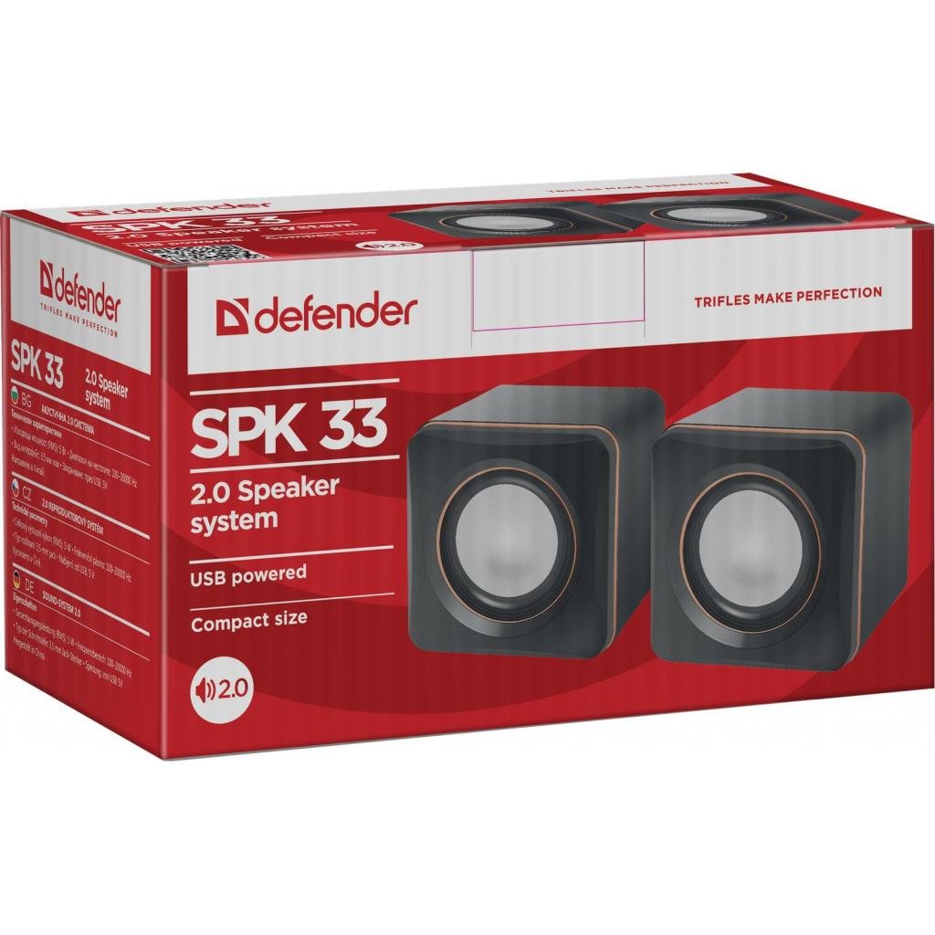 Акустика Defender 2.0 SPK 33 5W USB Black (65633)