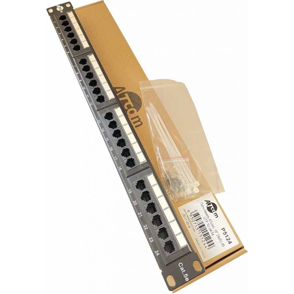 Патч-панель Atcom 19″ 24 порта UTP (P5124)