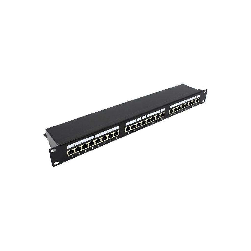 Патч-панель 19″ 24xRJ-45 STP cat.5e, 1U Molex (KD-PP30-STP-C5e-24P)