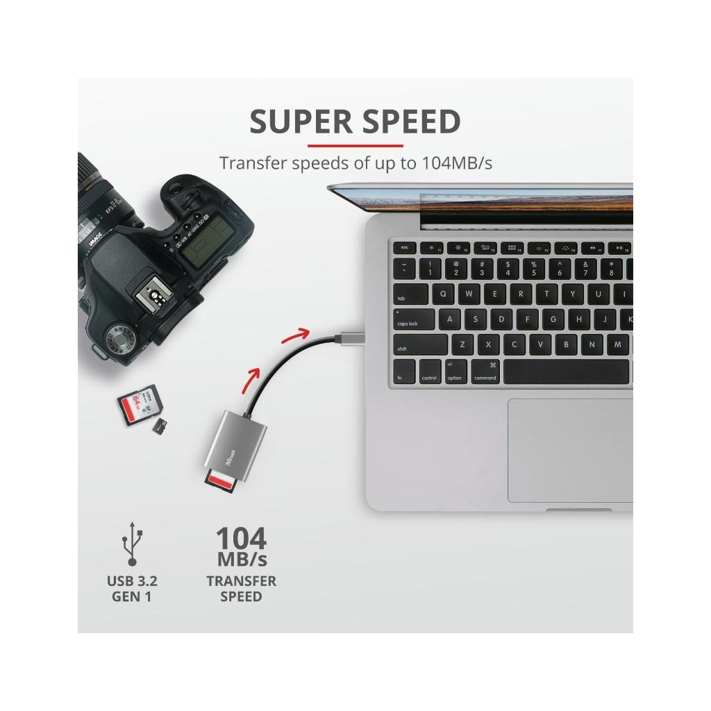 Зчитувач флеш-карт Trust Dalyx Fast USB-С Card reader (24136)