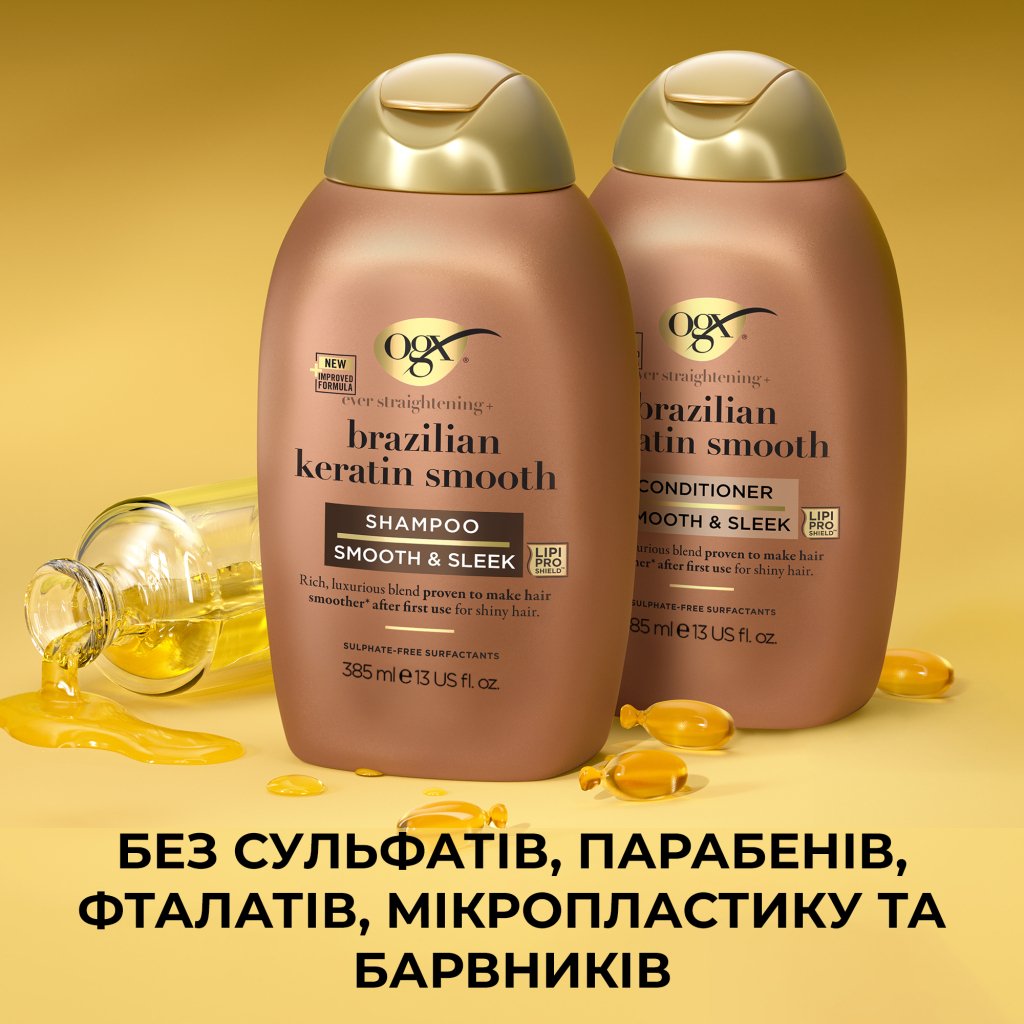 Кондиціонер для волосся OGX Brazilian Keratin Smooth для зміцнення волосся 385 мл (0022796976024)