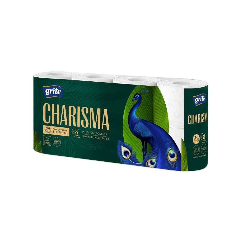 Туалетний папір Grite Charisma 4 шари 8 рулонів (4770023348828)