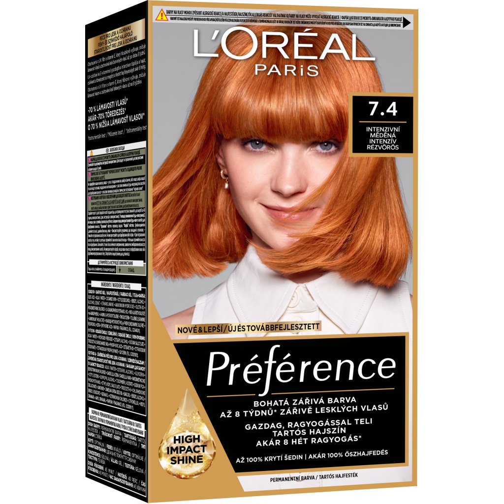 Фарба для волосся L’Oreal Paris Preference 74 – Інтенсивний мідний (3600521410370)