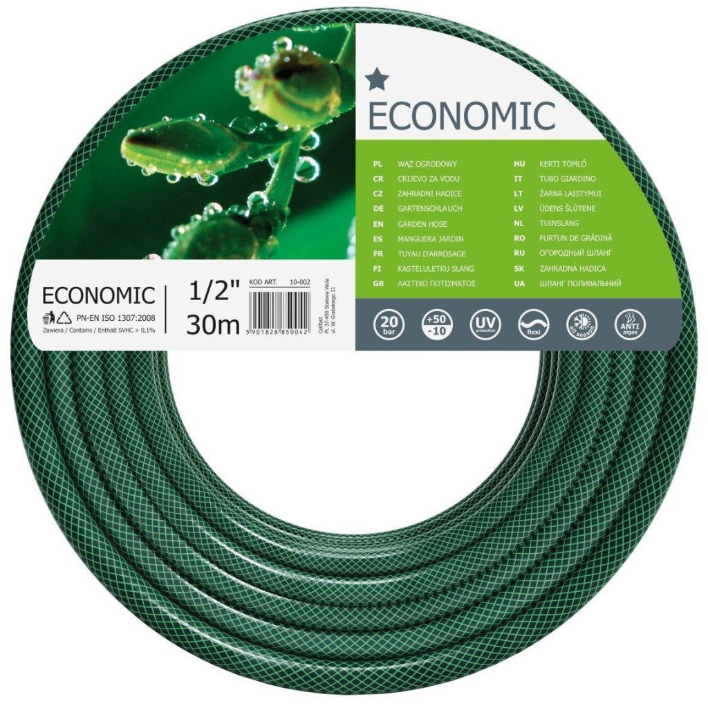 Шланг для поливу Cellfast ECONOMIC, 1/2″, 30м, 3 шари, до 20 Бар, -10…+50°C (10-002)