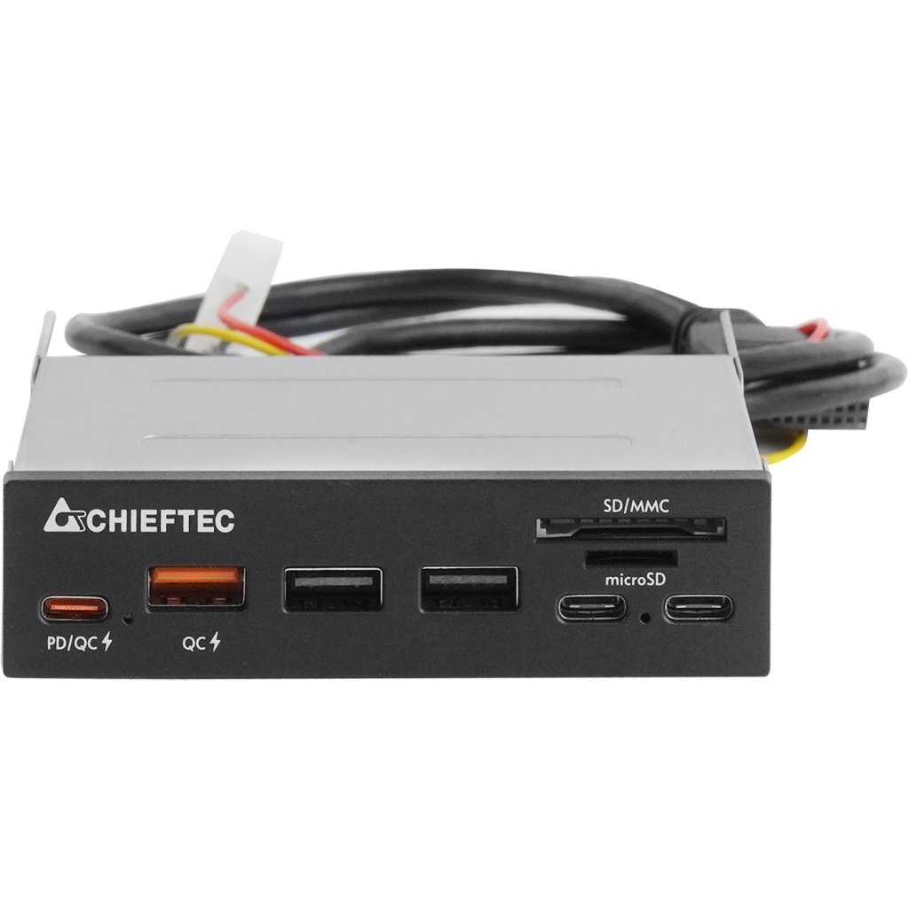Зчитувач флеш-карт Chieftec 3.5″ 2xUSB3.2/2xType-C/1xPD3.0/1xQC3.0 USB (CRD-908H)