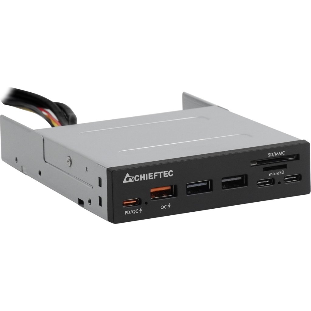 Зчитувач флеш-карт Chieftec 3.5″ 2xUSB3.2/2xType-C/1xPD3.0/1xQC3.0 USB (CRD-908H)
