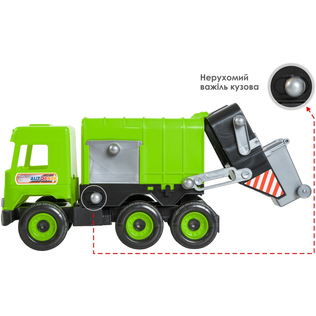 Спецтехніка Tigres Авто “Middle truck” сміттєвоз (св. зелений) в коробці (39484)