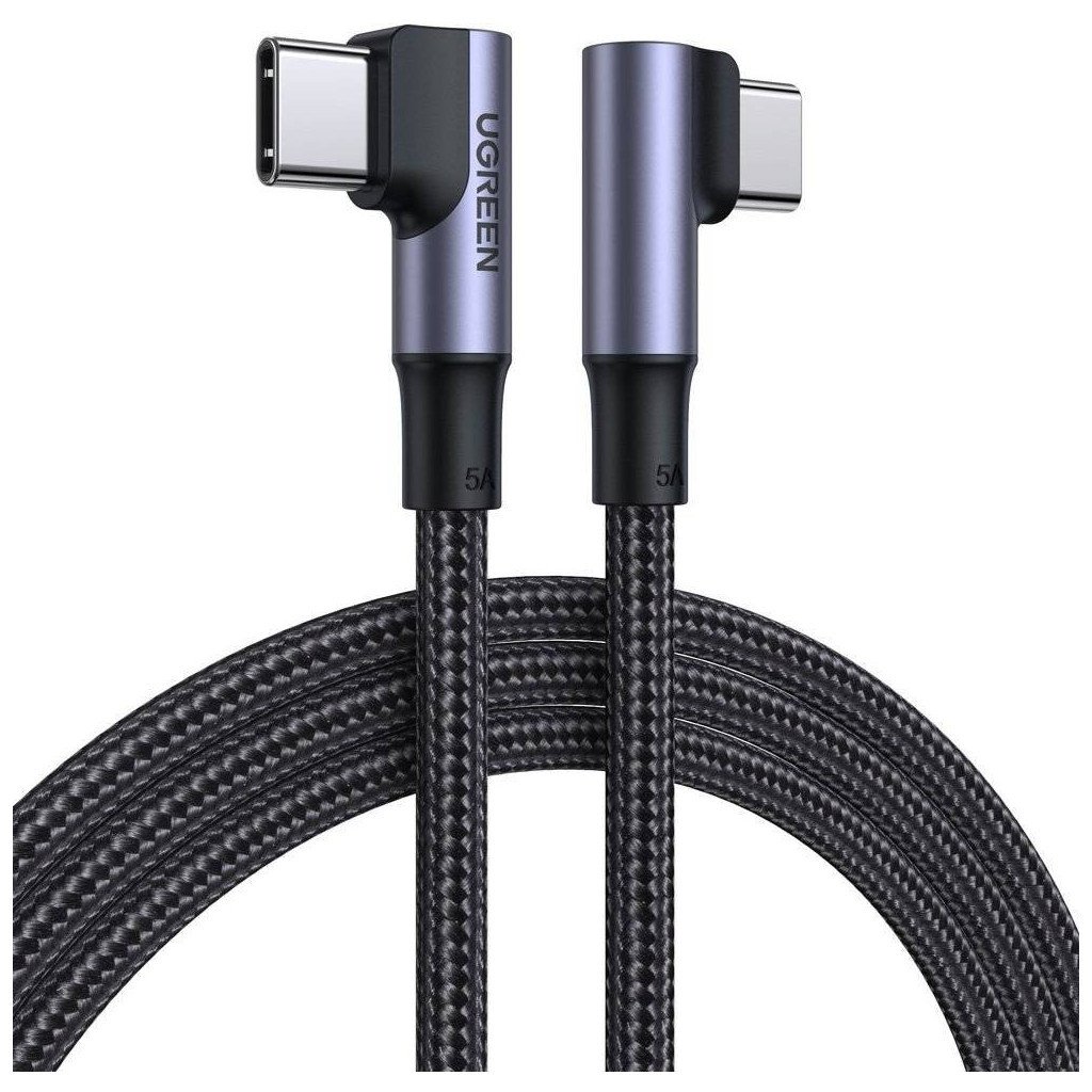 Дата кабель USB 2.0Type-C to Type-C 2.0m 5A 100W US335 90-degree Space Gray Ugreen (70698)