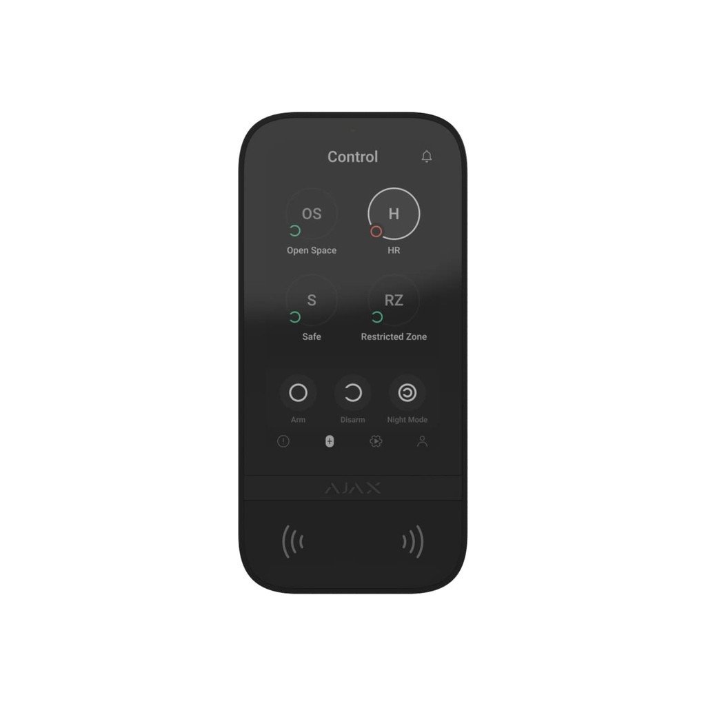 Клавіатура до охоронної системи Ajax KeyPad TouchScreen чорна