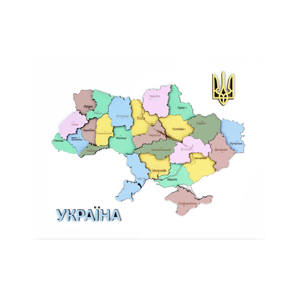Набір для творчості Rosa Talent Мапа України 3D пастельні кольори 30.5х37.5 см (4823098532545)
