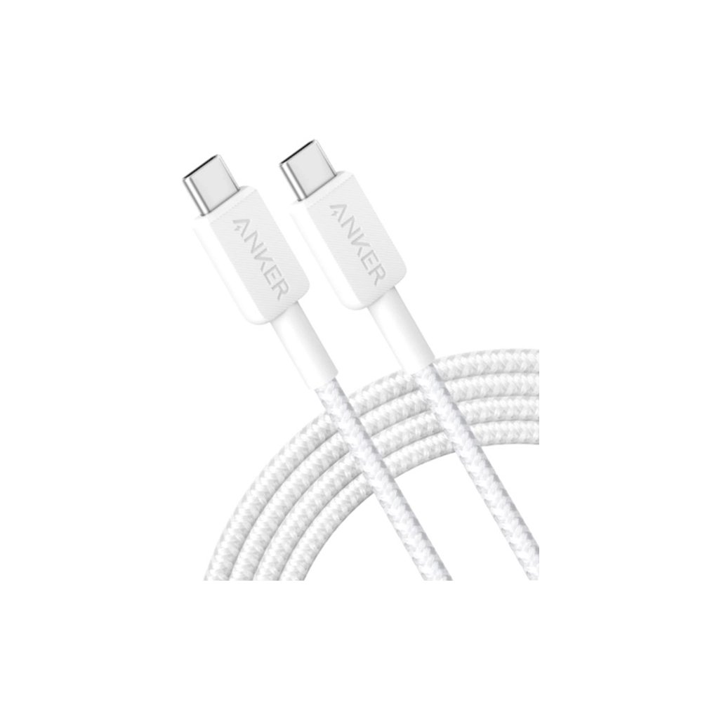 Дата кабель USB-C to USB-C 1.8m 322 White Anker (A81F6H21)