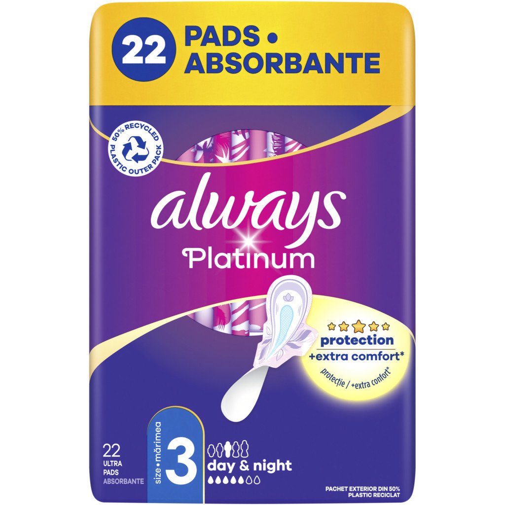 Гігієнічні прокладки Always Platinum Day&Night Розмір 3 22 шт. (8001841913919)