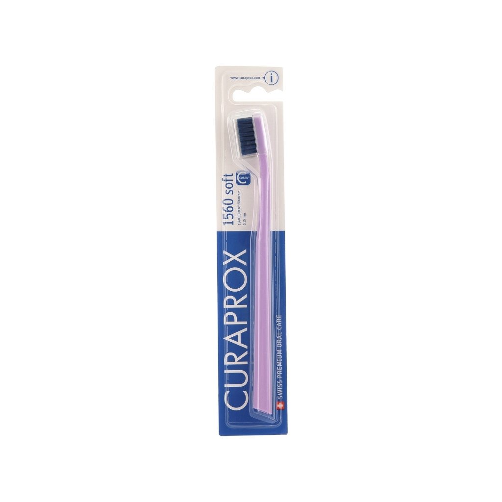 Зубна щітка Curaprox CS 1560 Soft М’яка D 0.15 мм Лілова із синьою щетиною (CS 1560-09)