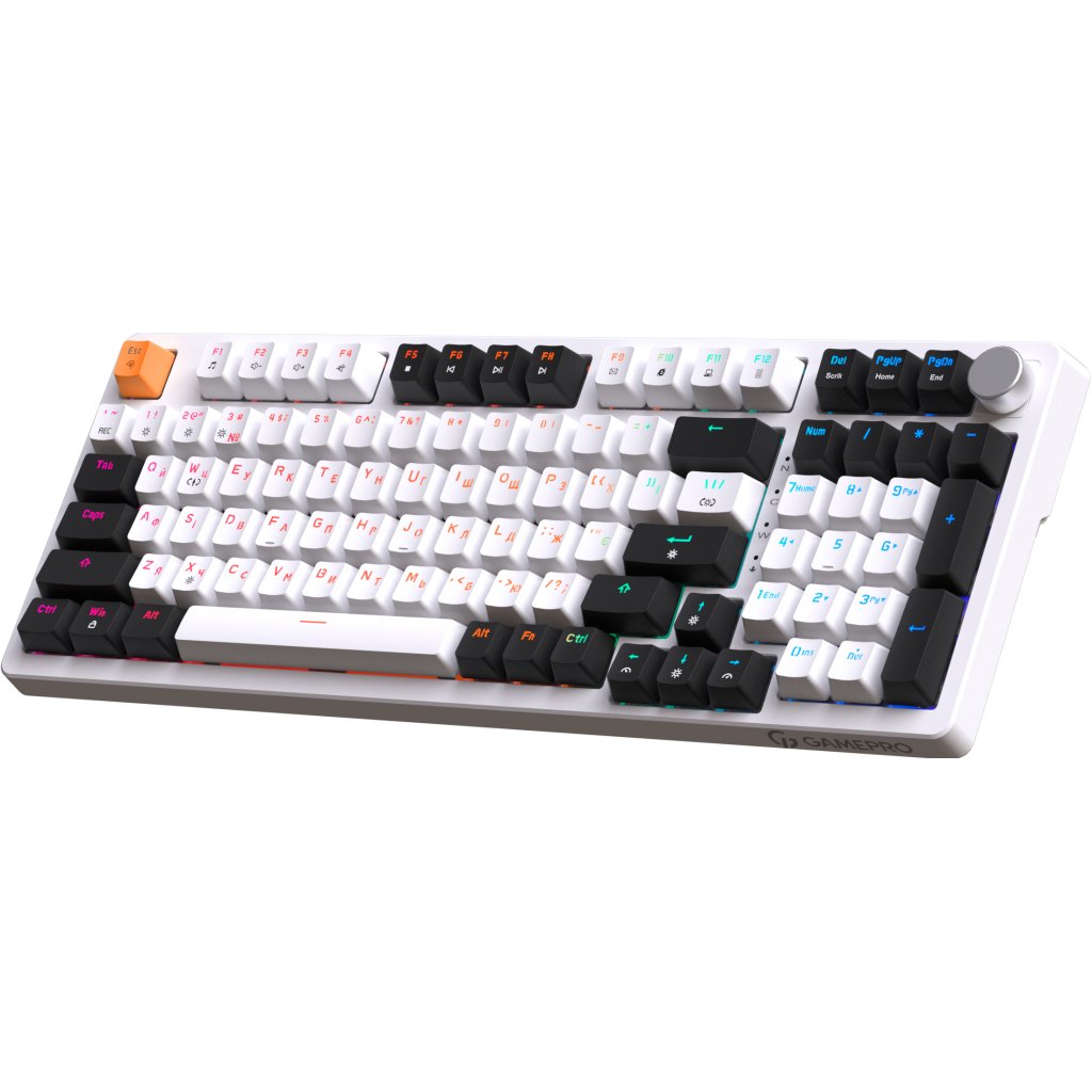 Клавіатура GamePro MK170W Hot-Swap Red Swich RGB USB UA White (MK170W)