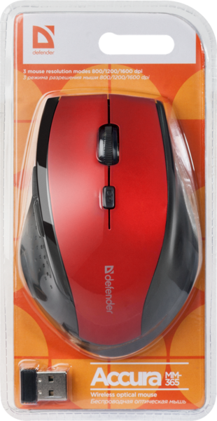 Мишка Defender Accura MM-365 Red (52367)