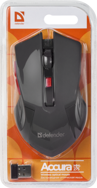 Мишка Defender Accura MM-275 Black-Red (52276)
