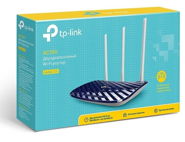 Бездротовий маршрутизатор TP-Link Archer C20 AC750 3-ant Wireless Router