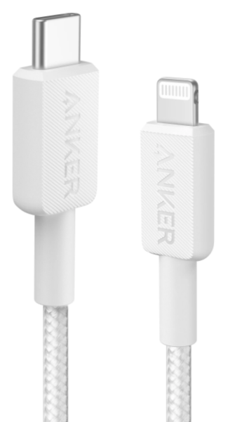 Кабель Anker 322 USB-C to Lightning – 1.8m Nylon White