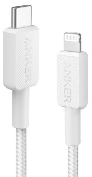Кабель Anker 322 USB-C to Lightning – 0.9m Nylon White