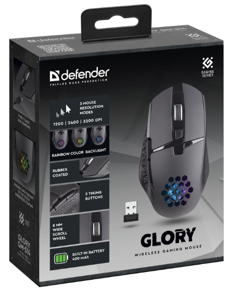 Миша Defender Glory GM-514 Wireless BLACK (52514)