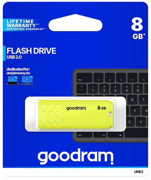 Flash Drive Goodram USB 8GB UME2 (UME2-0080Y0R11) Yellow