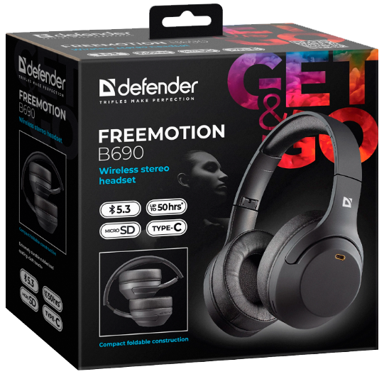 Гарнітура Defender FreeMotion B690 Bluetooth Black (63690)