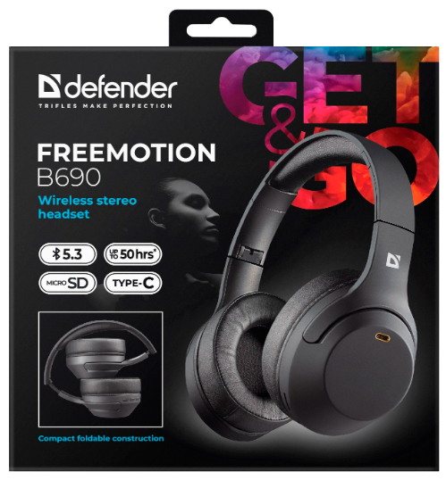 Гарнітура Defender FreeMotion B690 Bluetooth Black (63690)