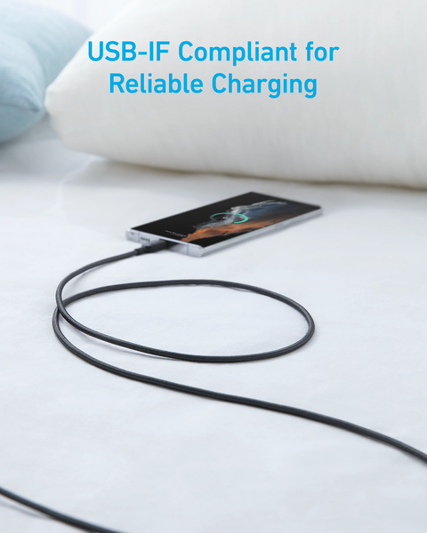 Кабель Anker 322 USB-A to USB-C – 1.8m Nylon Black