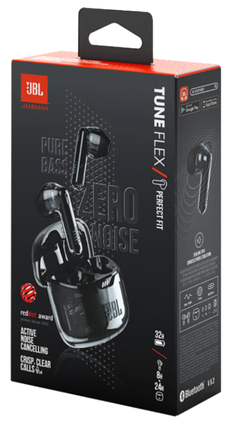 Гарнитура JBL TUNE FLEX 2 Ghost Black (JBLTFLEX2GBLK)
