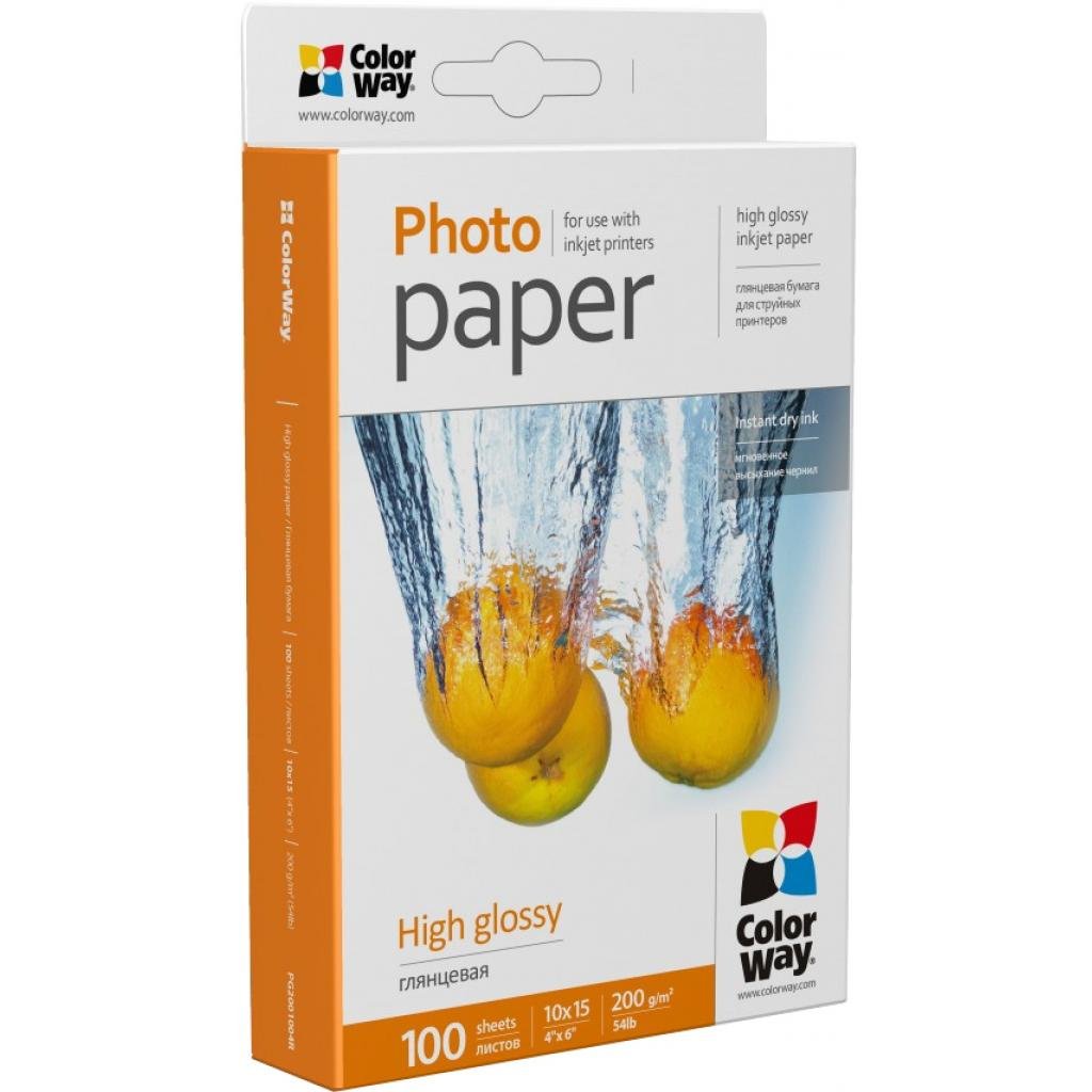 Фотопапір ColorWay 10×15 200г glossy, 100с (PG2001004R)