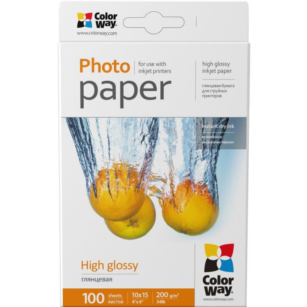 Фотопапір ColorWay 10×15 200г glossy, 100с (PG2001004R)