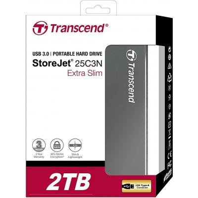 Зовнішній жорсткий диск 2.5″ 2TB Transcend (TS2TSJ25C3N)