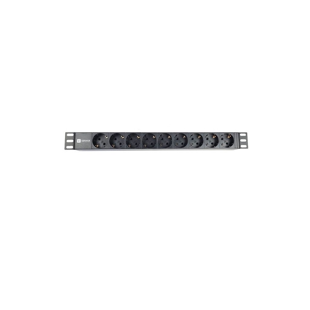 Силовий блок Eserver 19″ 9 розеток, без выкл., без кабеля, алюм. корпус, 16А (WT-2261A-GER-9WAY-WO)