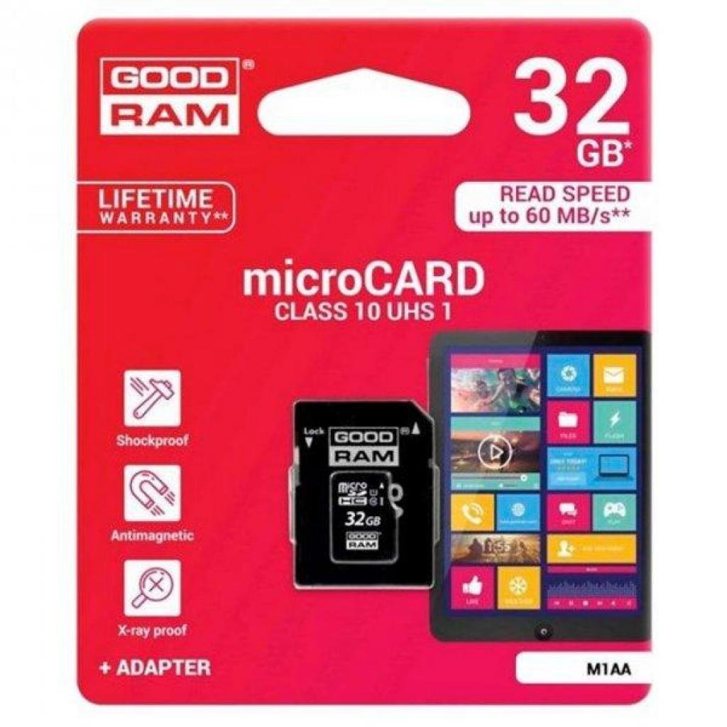 Карта пам’яті Goodram 32GB microSDHC Class 10 (M1AA-0320R12)