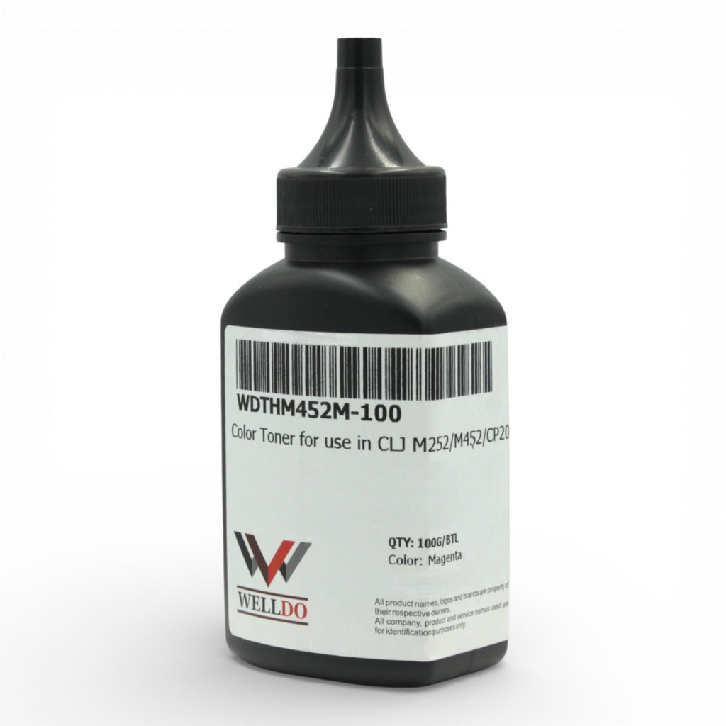 Тонер HP CLJ M252/277/452/477, Canon 045/046, 100г MAGENTA Welldo (WDTHM452M-100)
