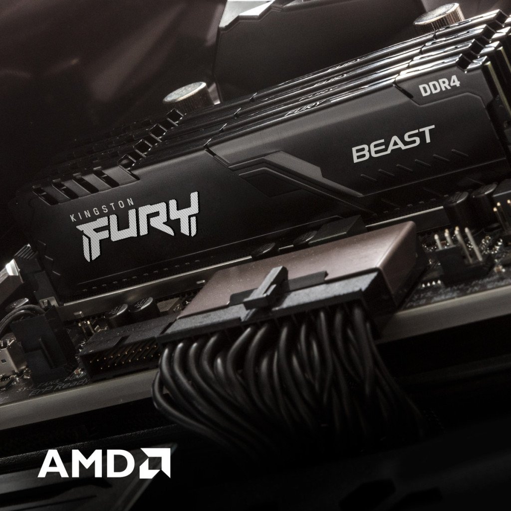 Модуль пам’яті для комп’ютера DDR4 8GB 3200 MHz Fury Beast Black Kingston Fury (ex.HyperX) (KF432C16BB/8)